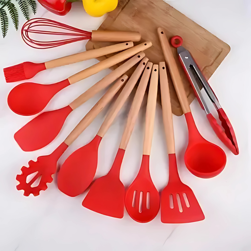 Kit 12 Peças Utensílios de Cozinha Silicone